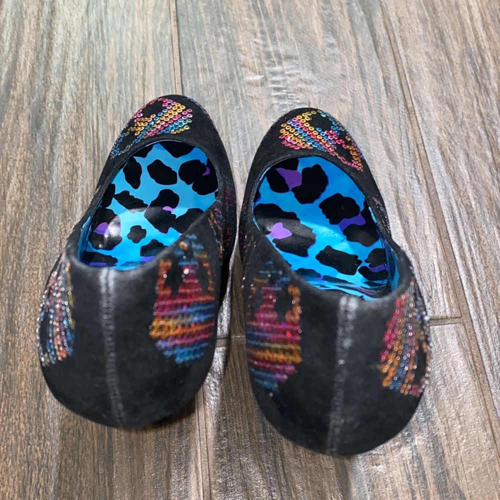 COPY - Iron Fist sequins colorful sugarskull suede platform round toe heels - Picture 3 of 10